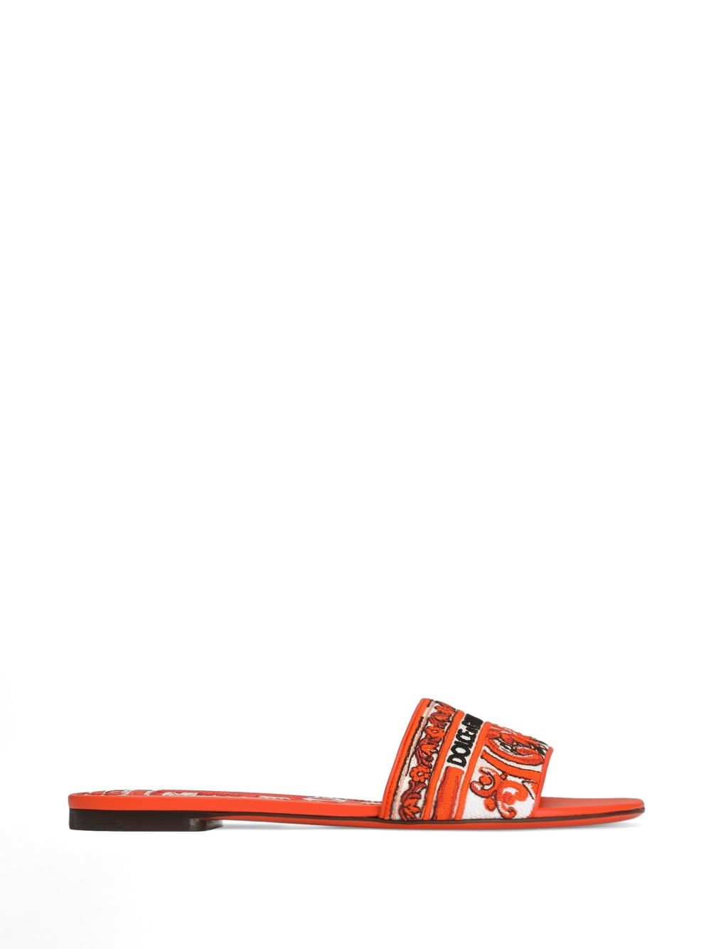 Dolce & Gabbana Women Maiolica Print Flat Sandals