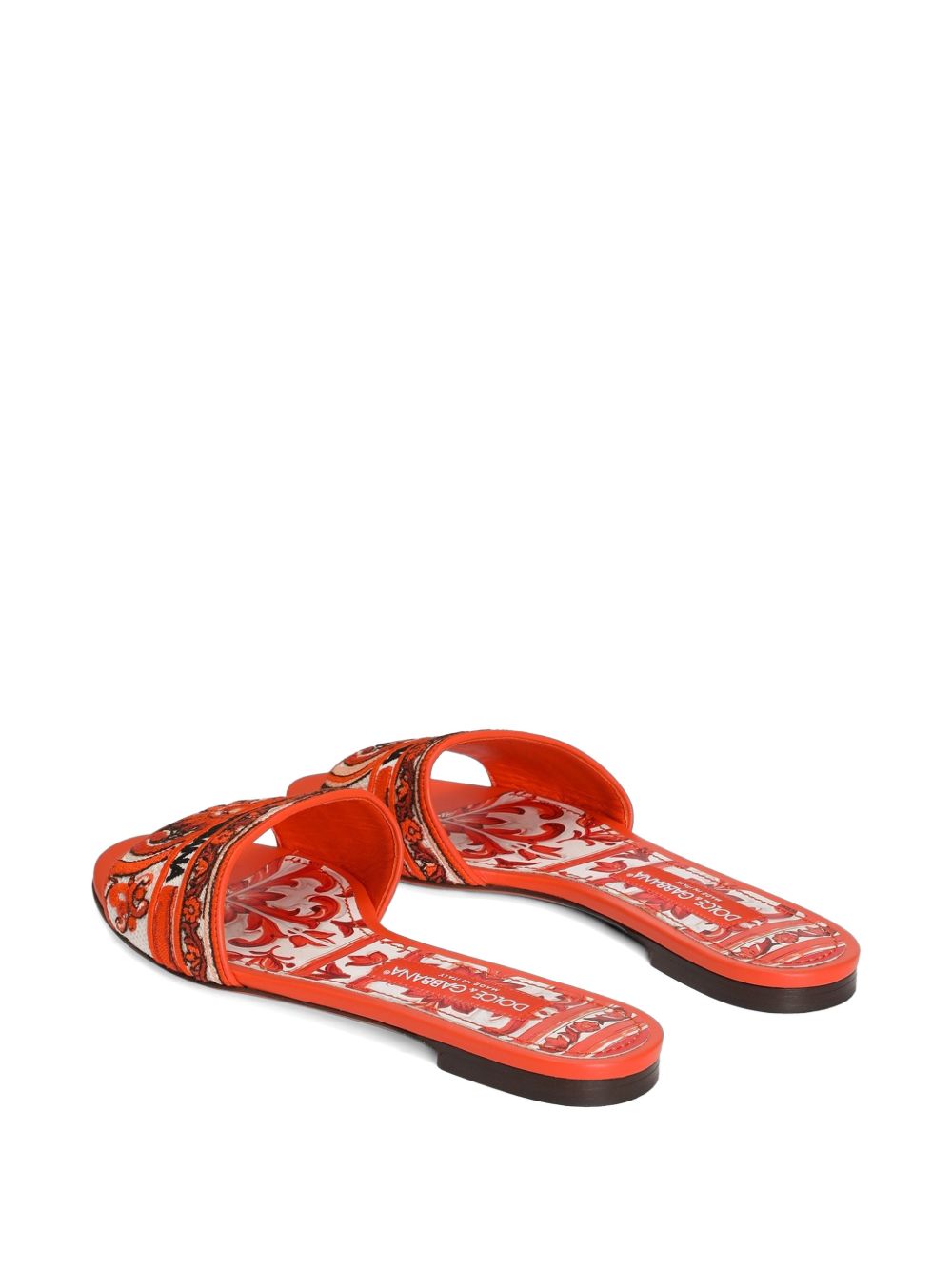 Dolce & Gabbana Women Maiolica Print Flat Sandals
