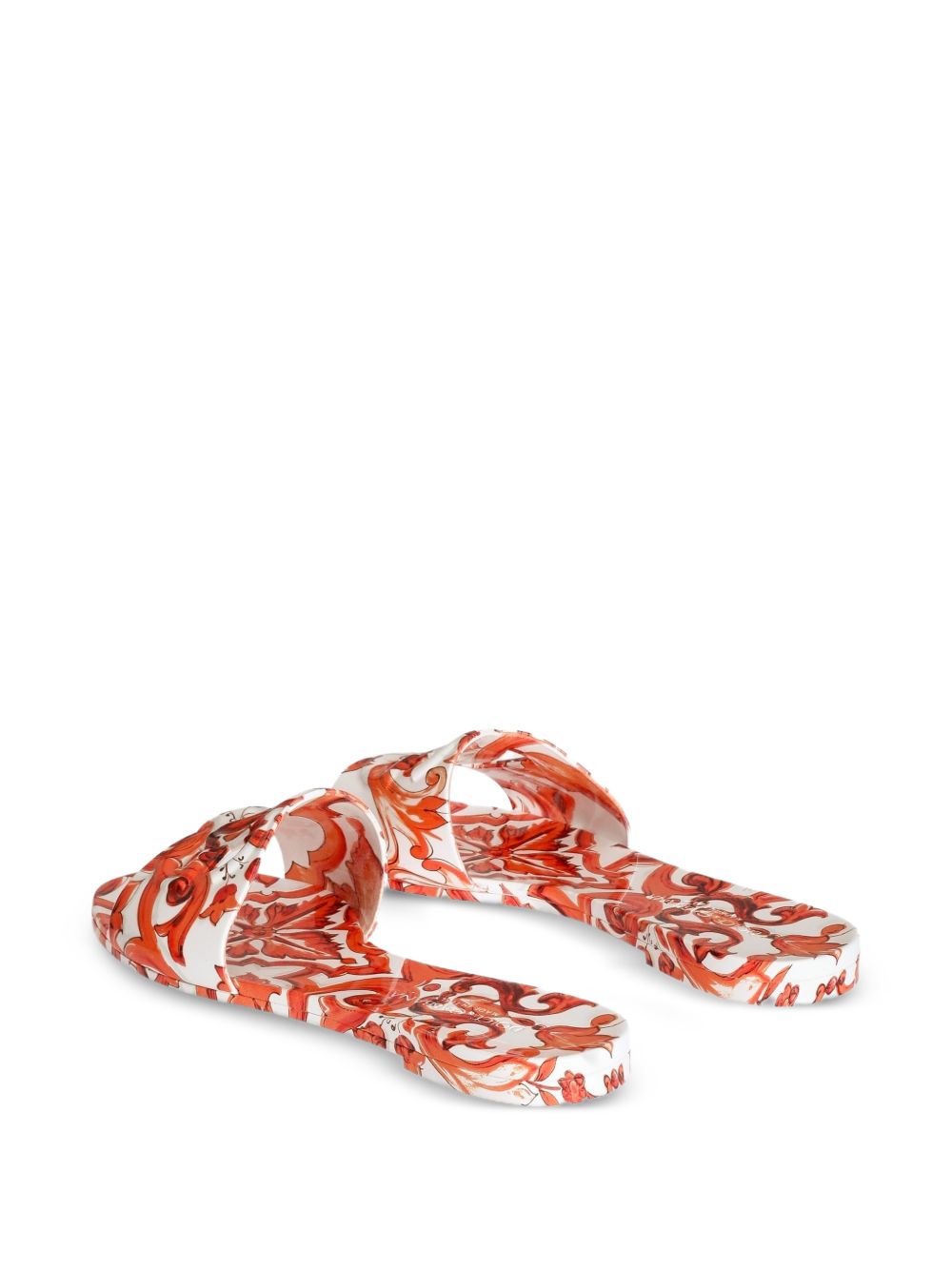 Dolce & Gabbana Women Maiolica Print Flat Sandals