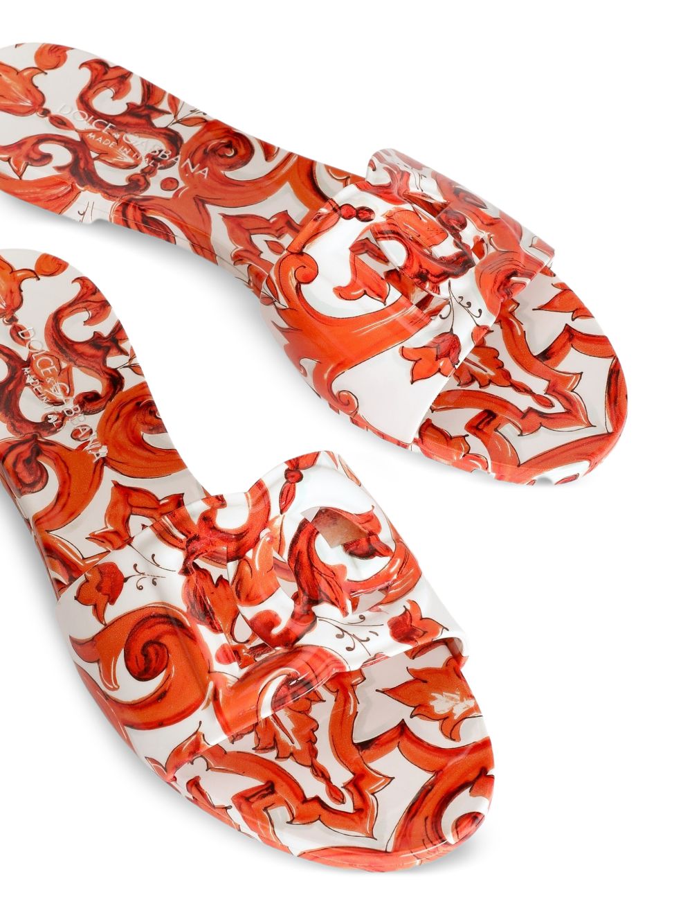Dolce & Gabbana Women Maiolica Print Flat Sandals