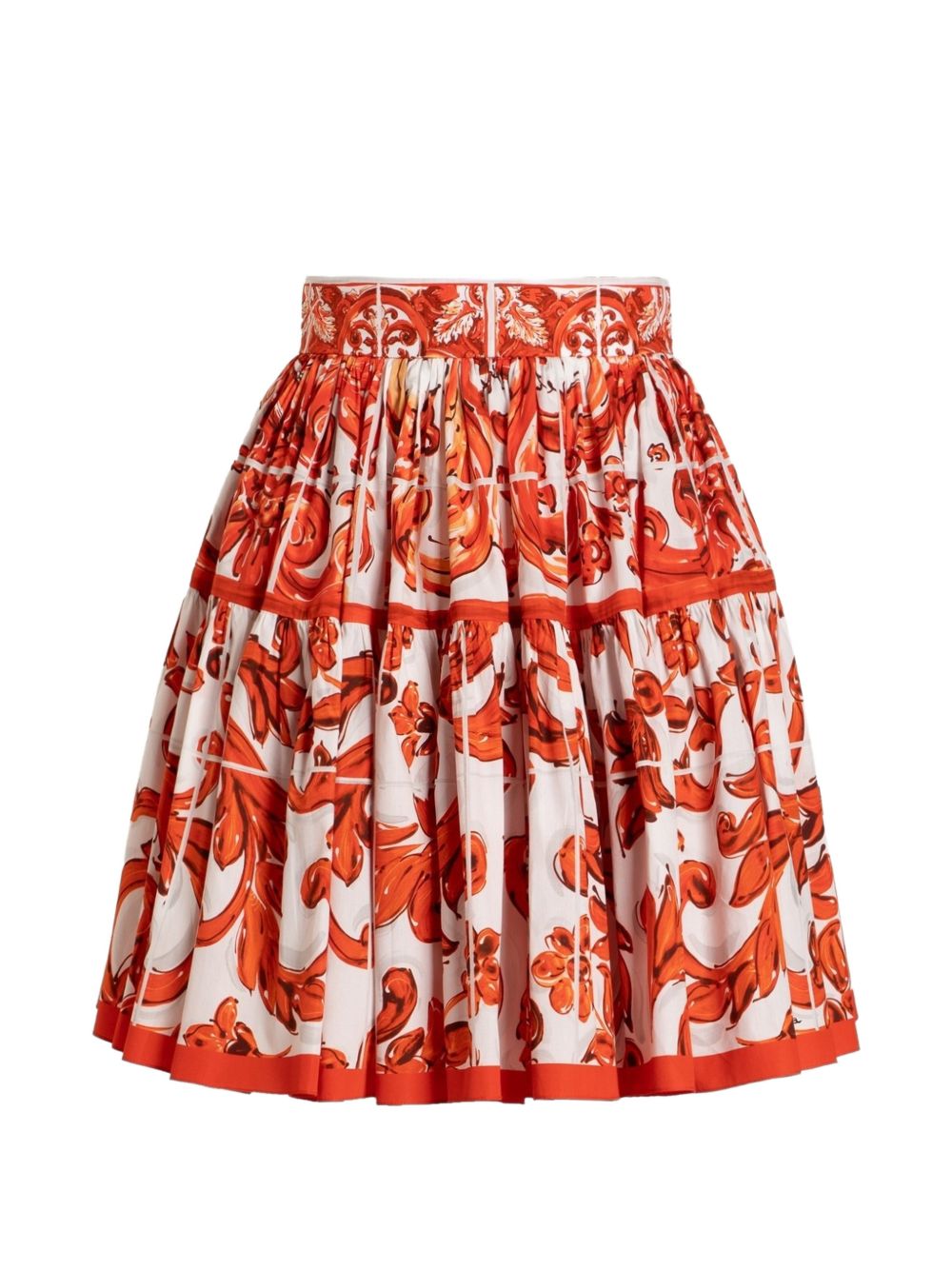 Dolce & Gabbana Women Maiolica Print Cotton Skirt