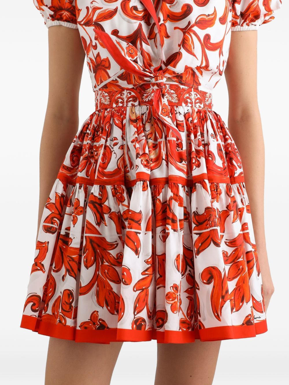 Dolce & Gabbana Women Maiolica Print Cotton Skirt