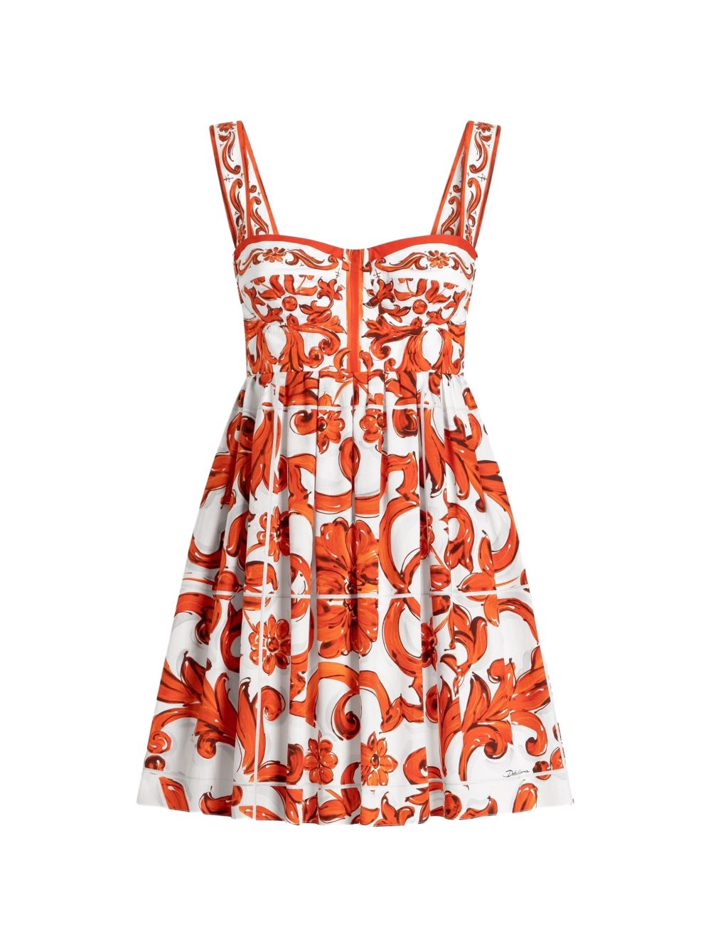 Dolce & Gabbana Women Maiolica Print Cotton Dress