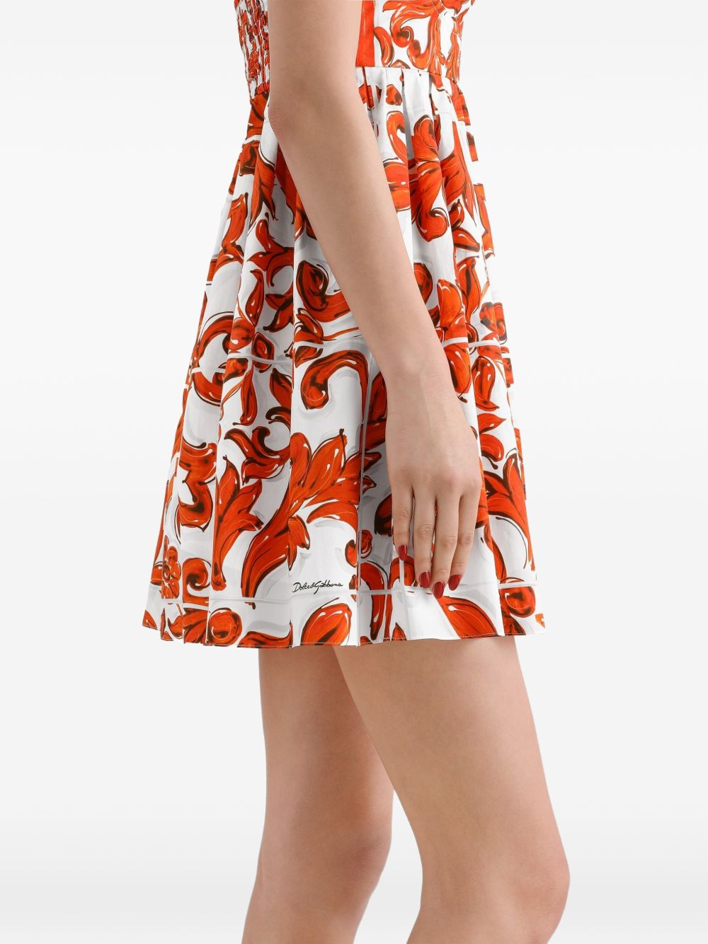 Dolce & Gabbana Women Maiolica Print Cotton Dress