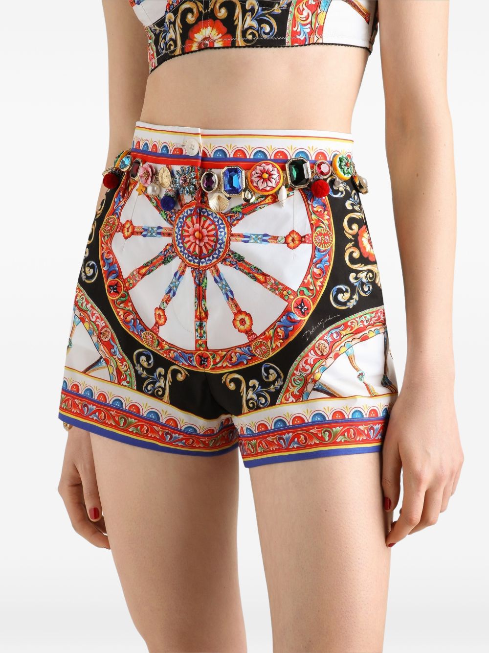 Dolce & Gabbana Women Carretto Print Cotton Shorts