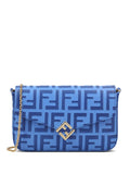Fendi Women Ff Diamonds Leather Wallet On Chain