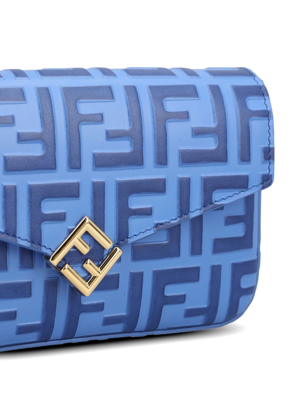 Fendi Women Ff Diamonds Leather Wallet On Chain