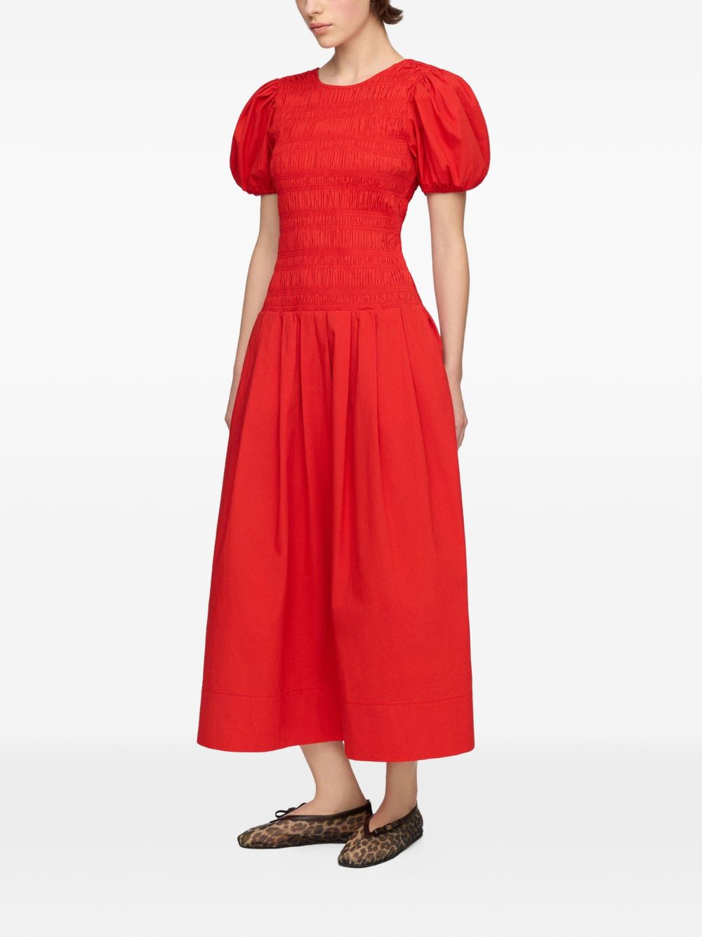 Ganni Women Organic Cotton Midi Dress