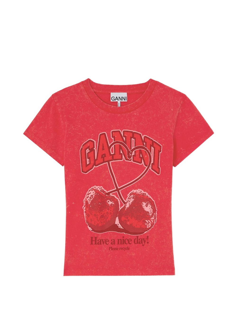 Ganni Women Printed Cotton T-Shirt