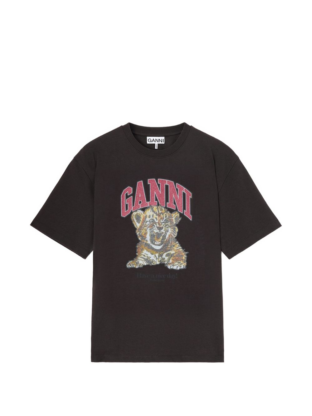 Ganni Women Printed Cotton T-Shirt