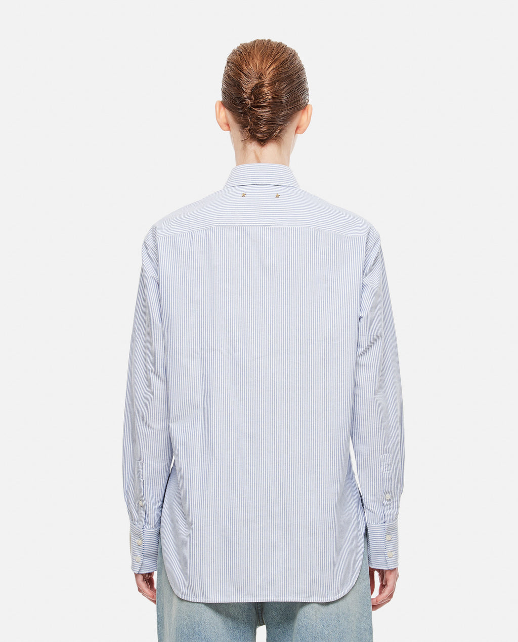 Golden Goose Women Boyfriend Shirt Striped Oxford Cotton