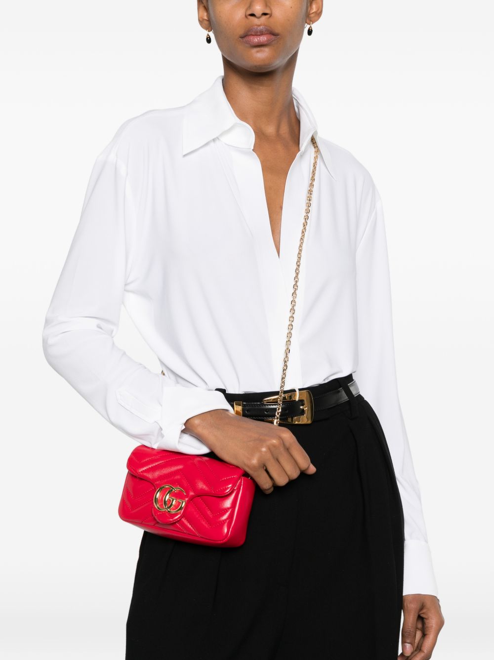 Gucci Women Gg Marmont Leather Mini Bag