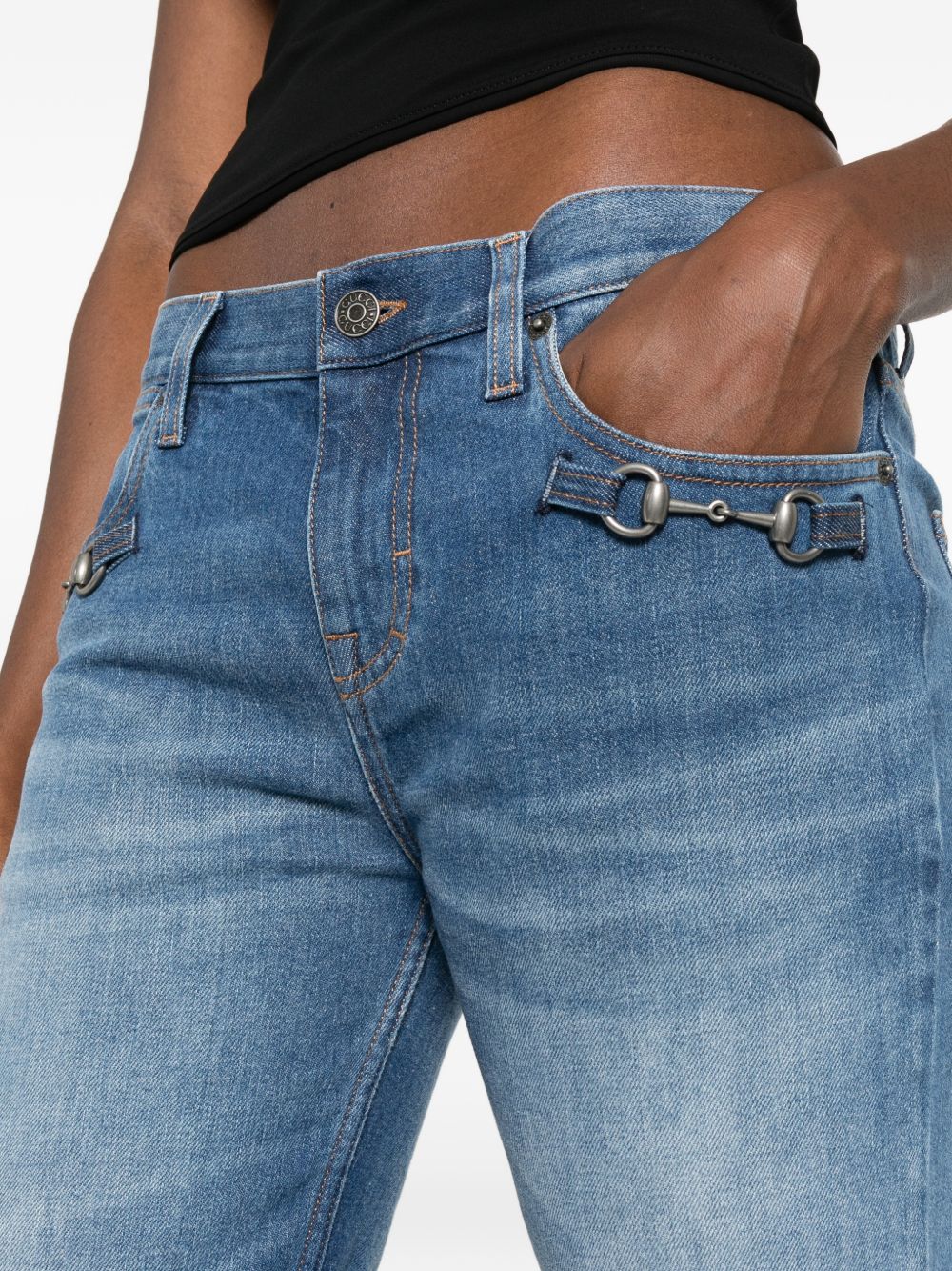 Gucci Women Horsebit Denim Jeans