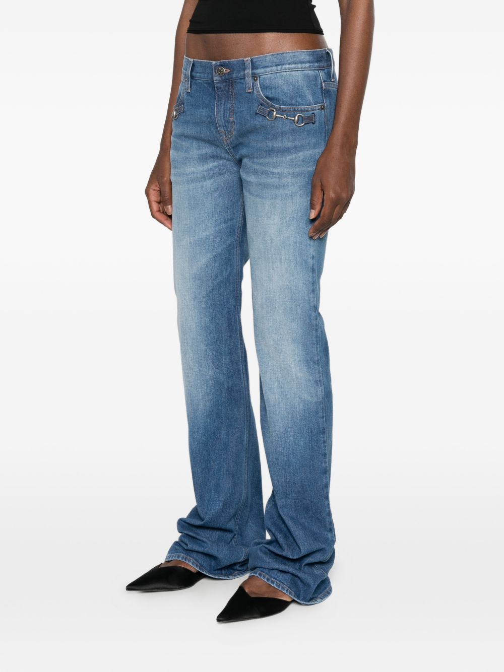 Gucci Women Horsebit Denim Jeans