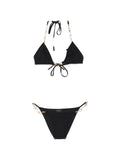 Gucci Women Hobrsebit Detail Triangle Bikini Set