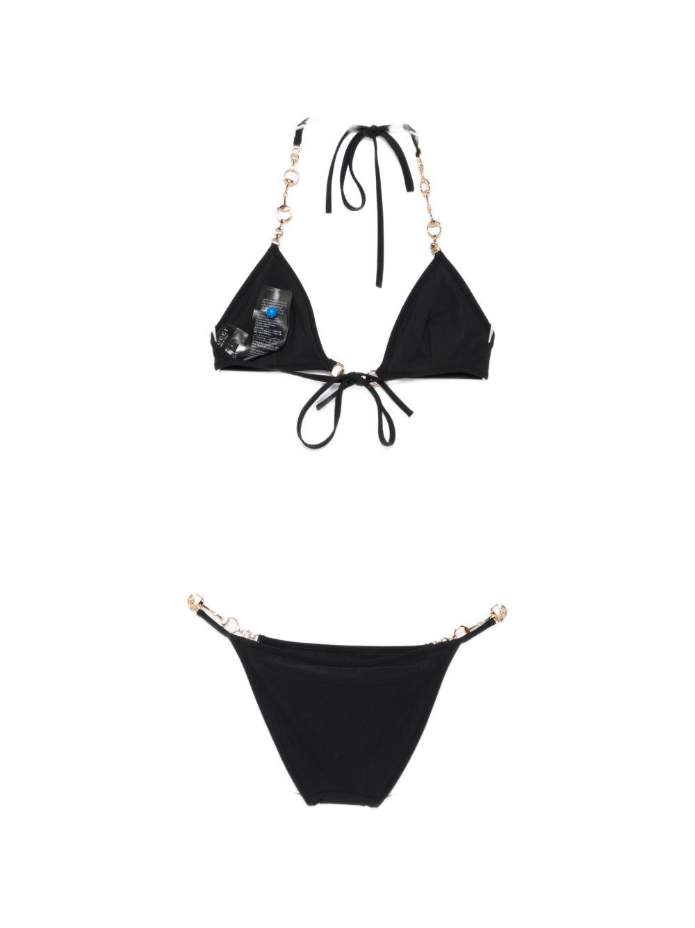 Gucci Women Hobrsebit Detail Triangle Bikini Set