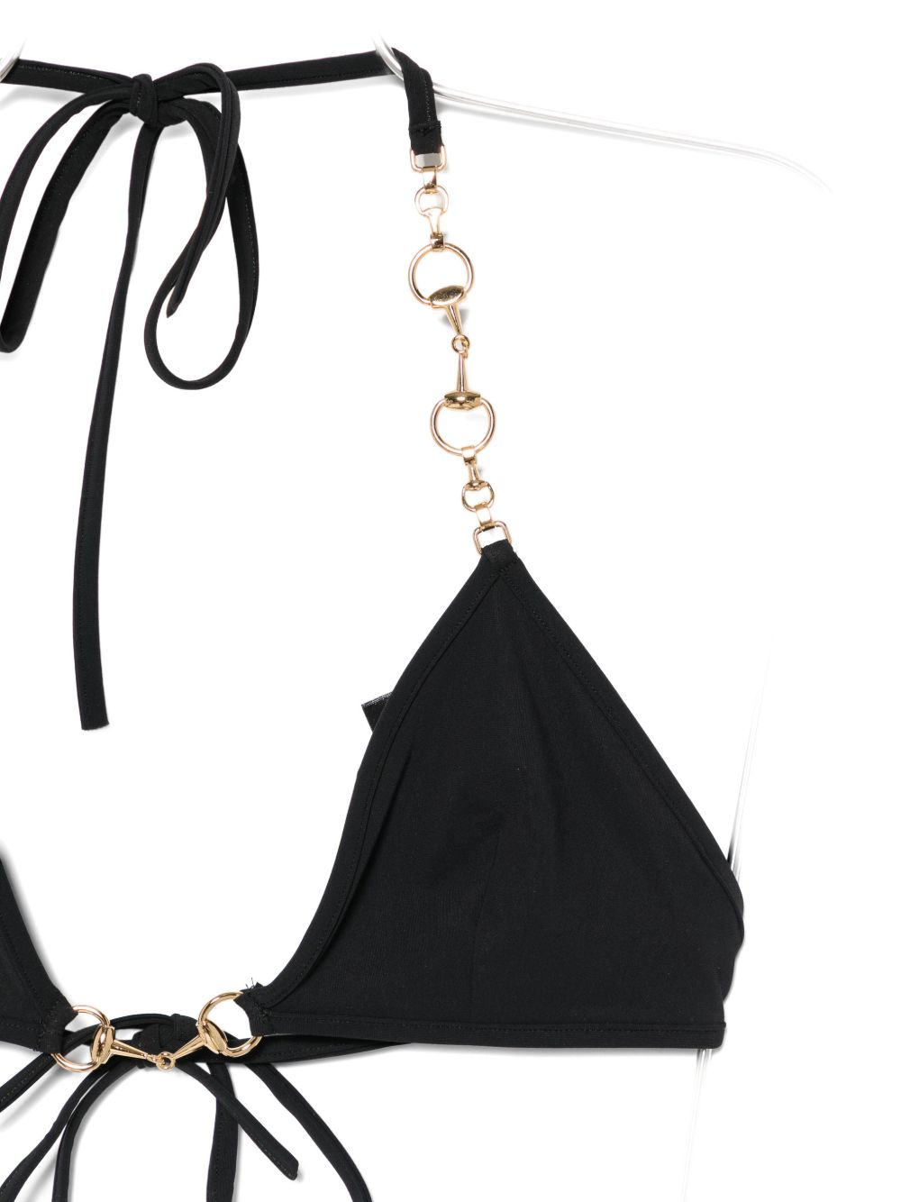 Gucci Women Hobrsebit Detail Triangle Bikini Set