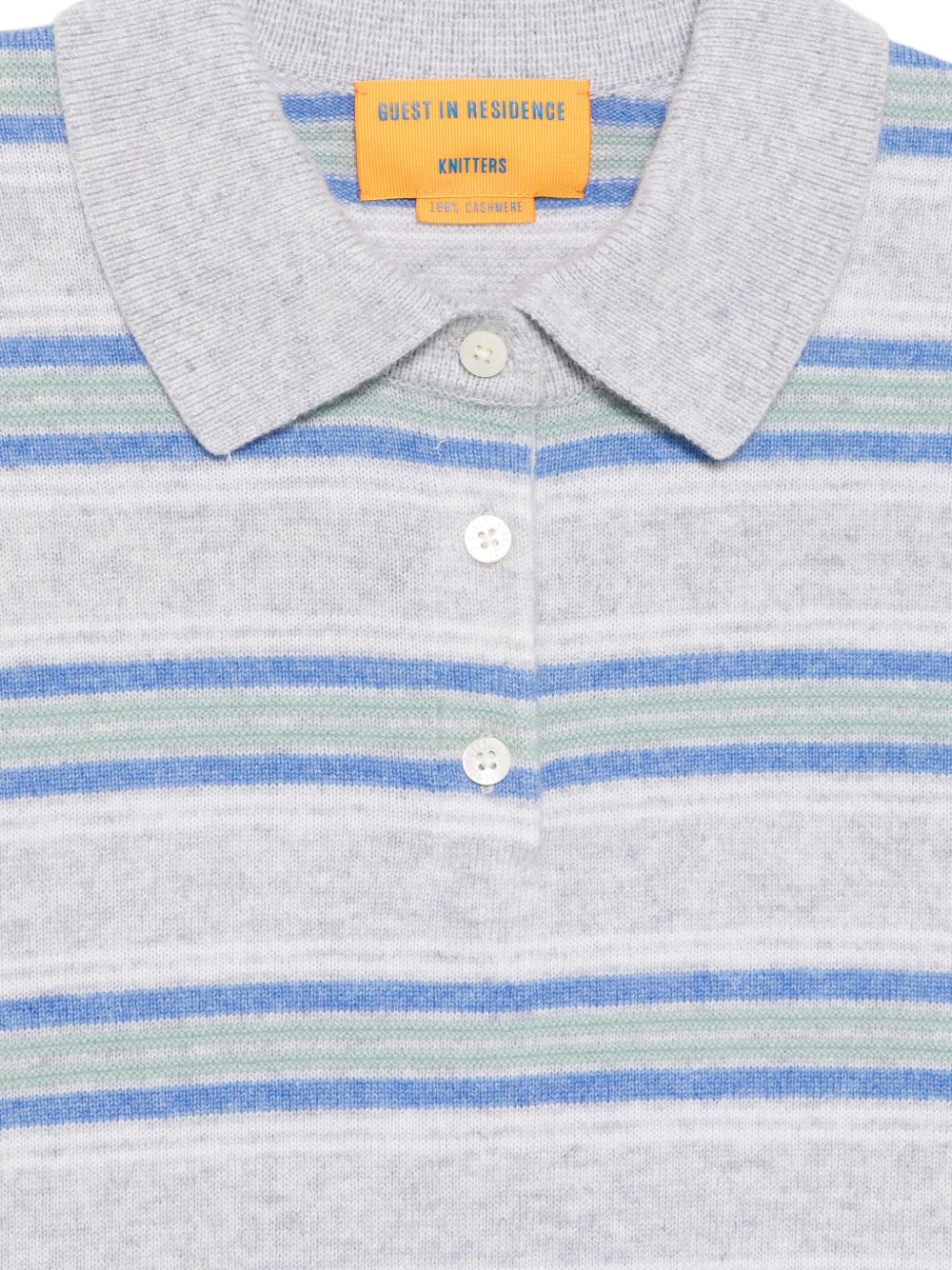 Guest In Residence Women Cashmere Striped Polo Shirt