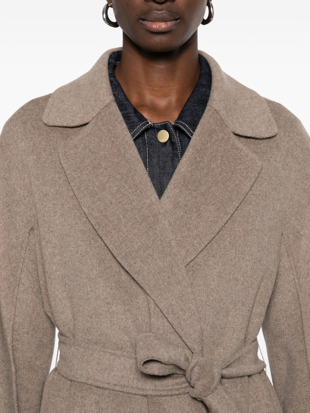 S Max Mara Women Wool Belted Coat