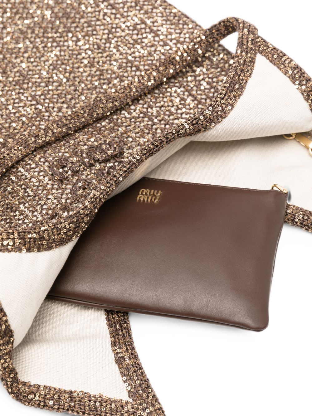 Miu Miu Women Ivy Sequined Net Shoulder Bag