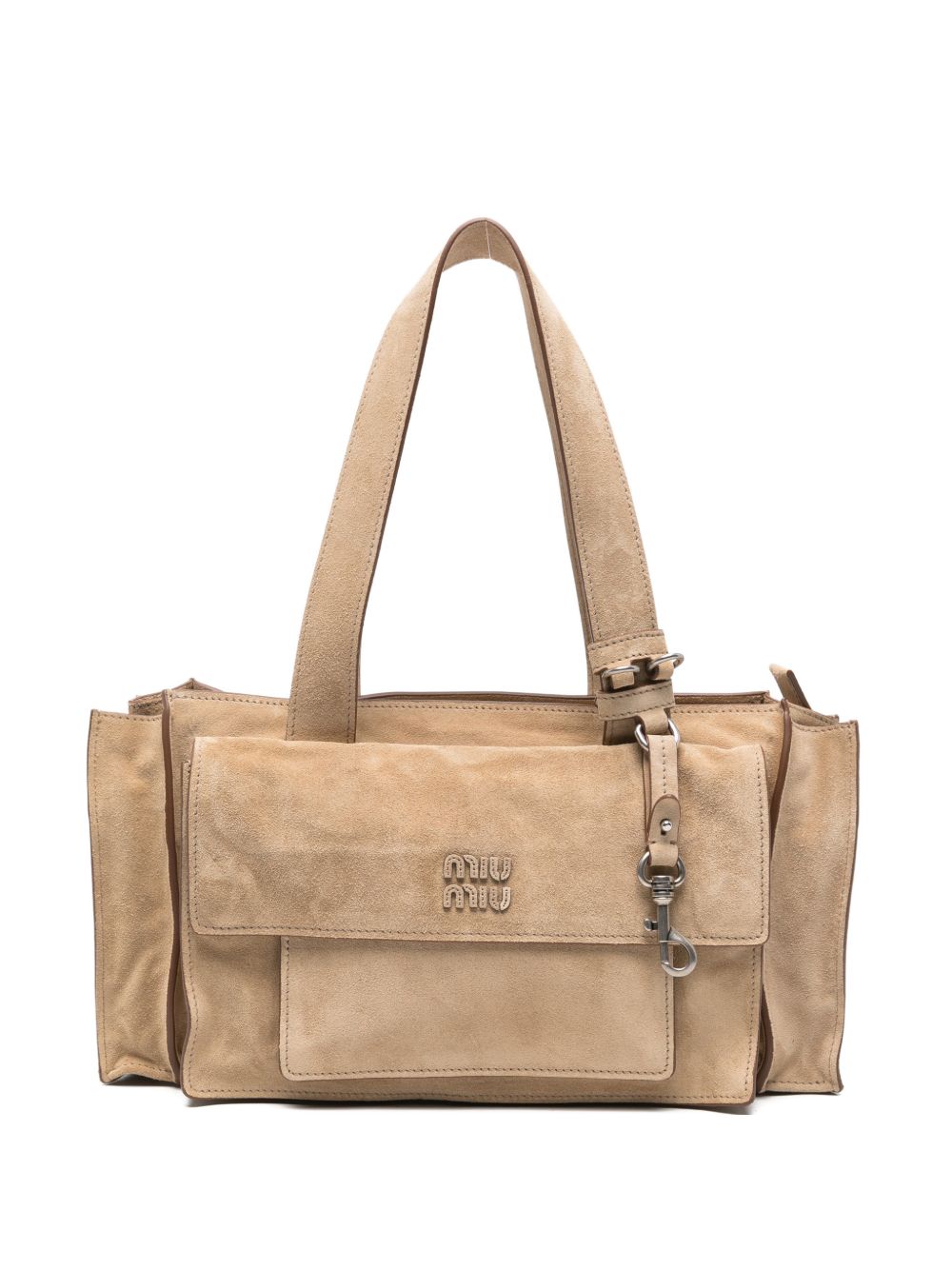 Miu Miu Women Utilitaire Suede Leather Tote Bag