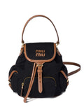 Miu Miu Women Canvas And Leather Medium Backpack