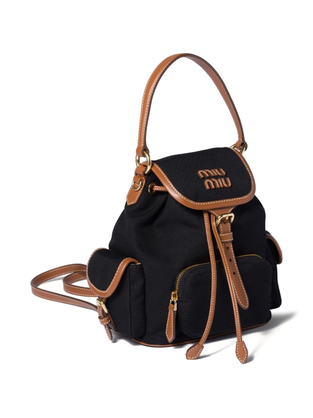 Miu Miu Women Canvas And Leather Medium Backpack