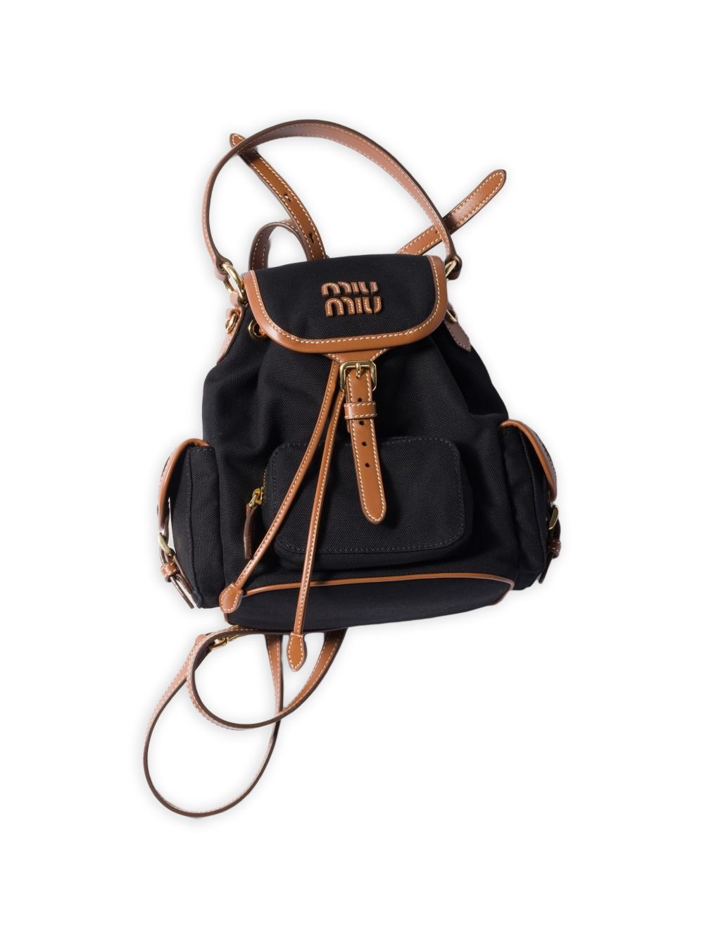 Miu Miu Women Canvas And Leather Medium Backpack