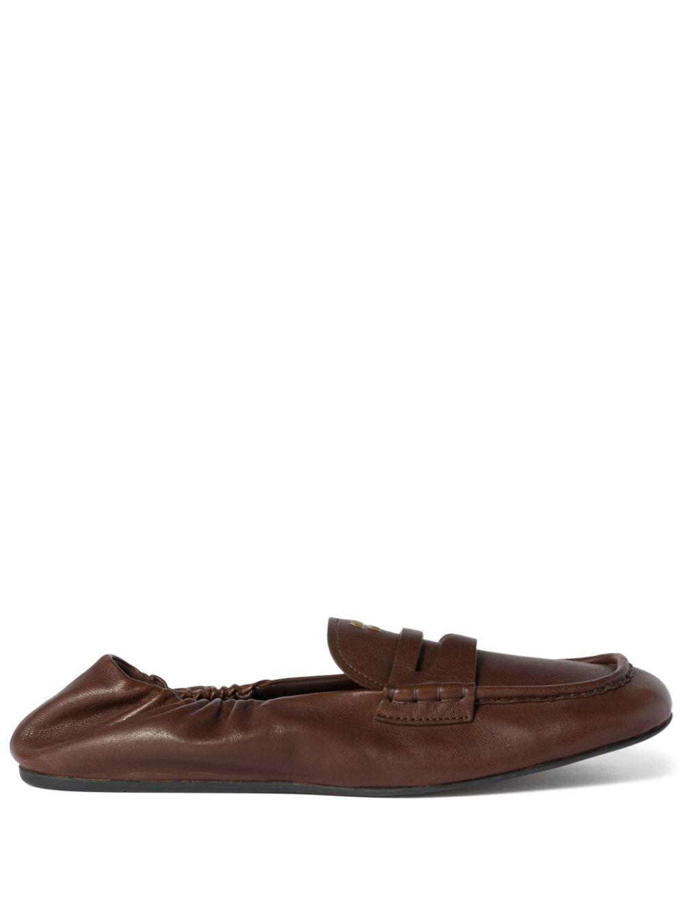 Miu Miu Women Ruches Leather Loafers