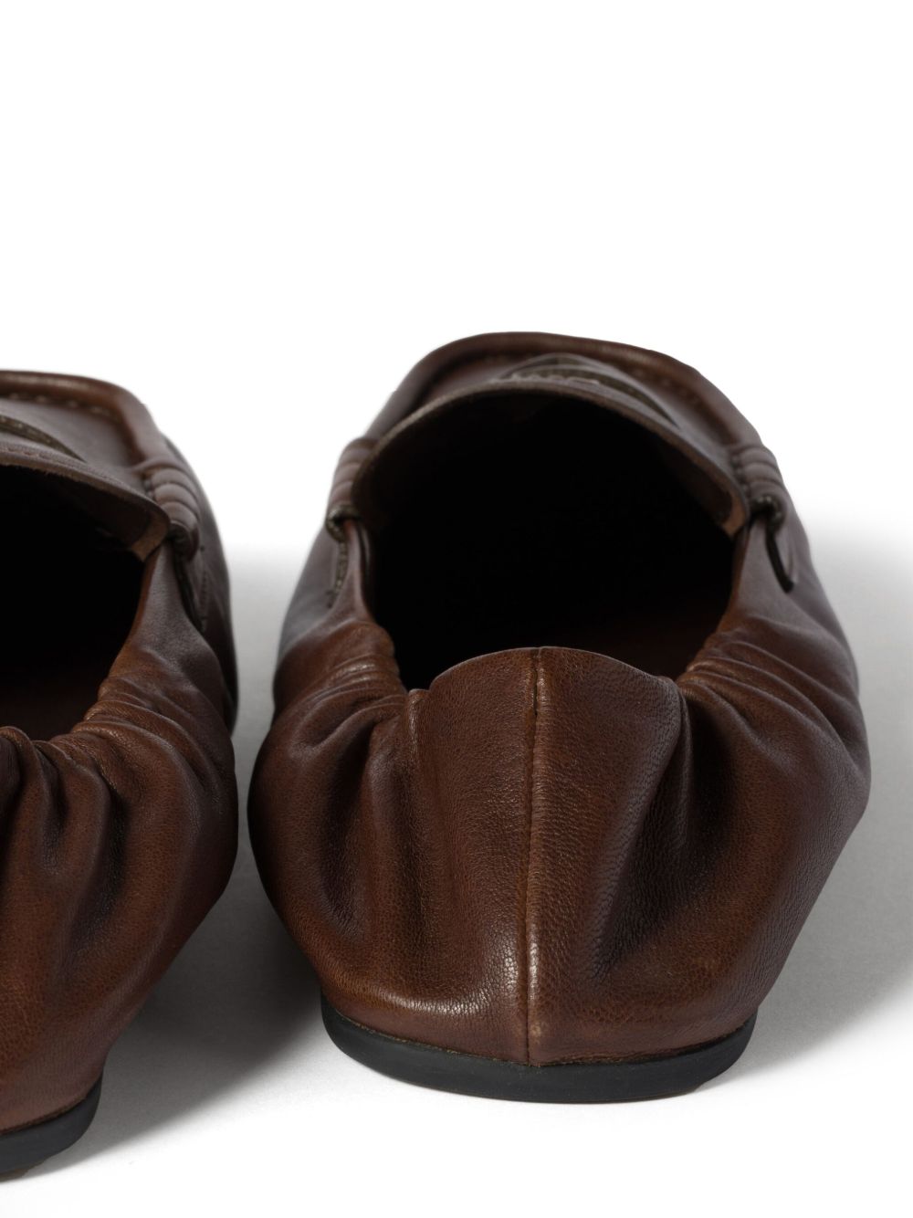 Miu Miu Women Ruches Leather Loafers