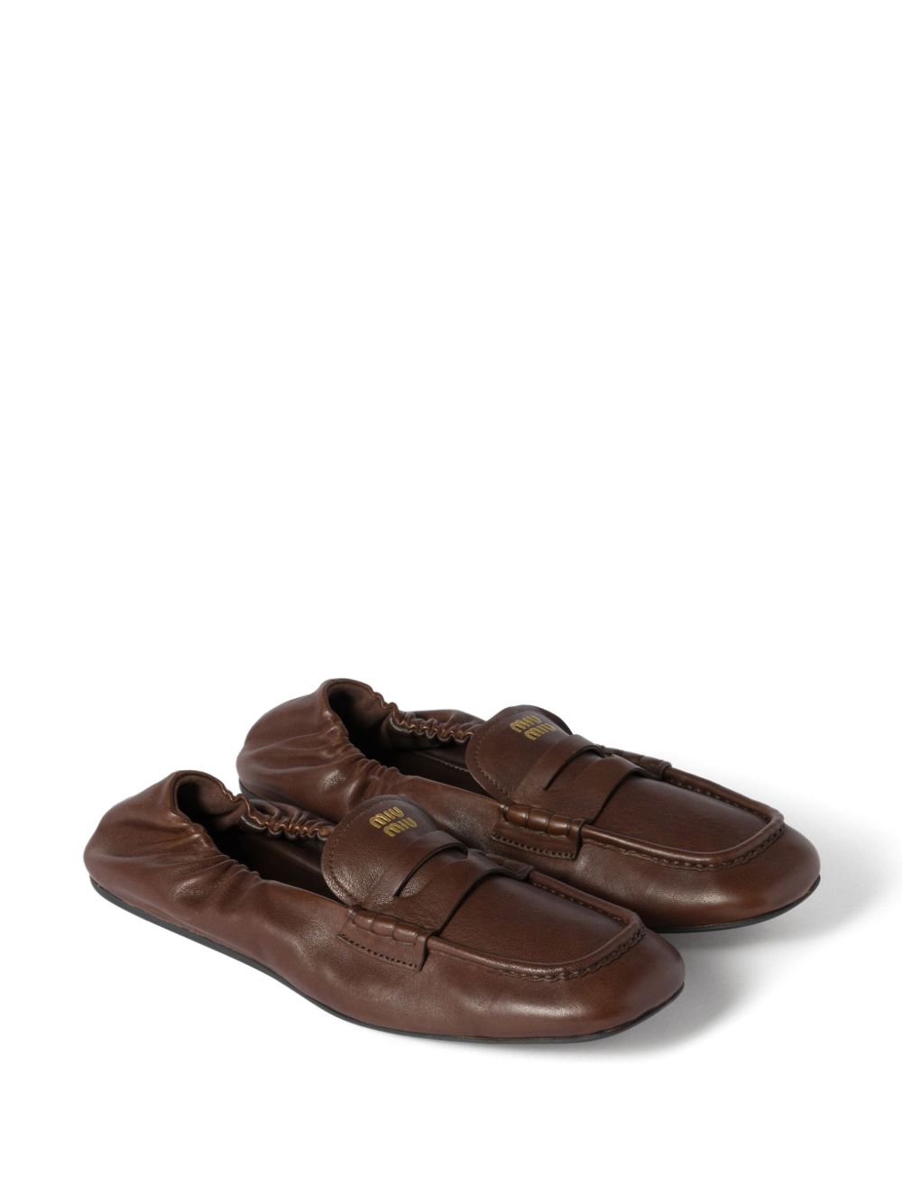 Miu Miu Women Ruches Leather Loafers
