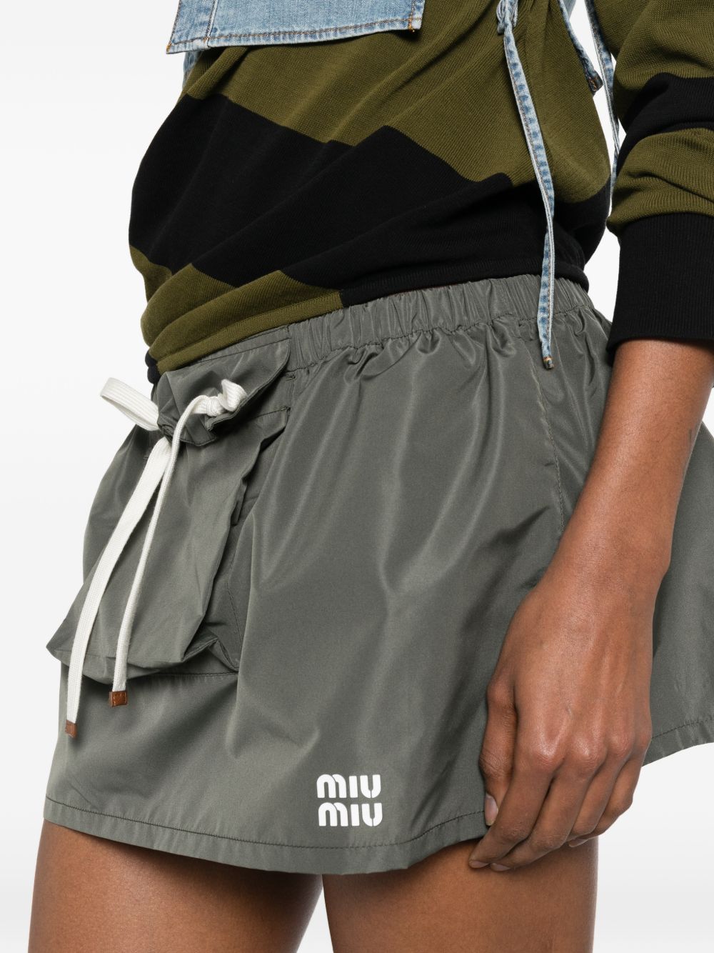 Miu Miu Women Logo Mini Skirt