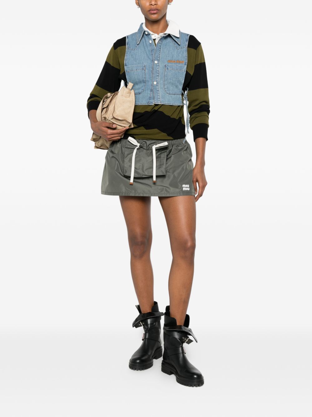 Miu Miu Women Logo Mini Skirt