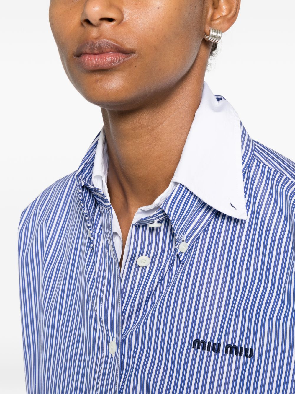Miu Miu Women Logo Cotton Shirt