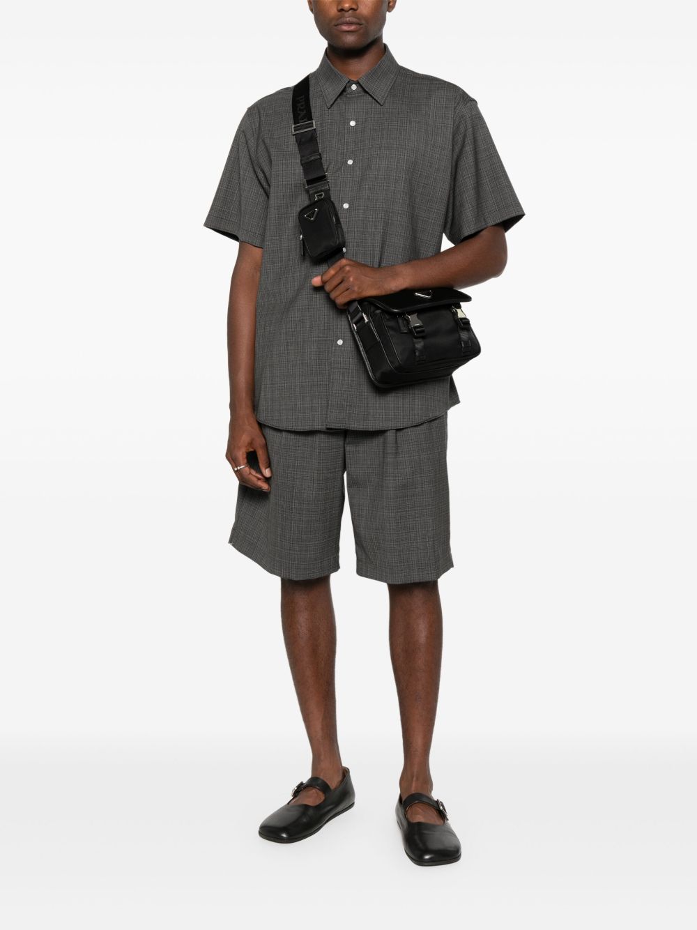 Prada Men Re-Nylon And Saffiano Crossbody Bag