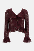 Self-Portrait Women Lace Ruffle Top