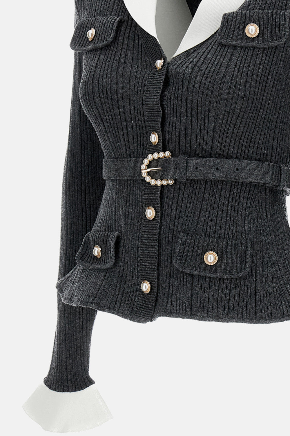 Self-Portrait Women Ribbed Knit Cardigan