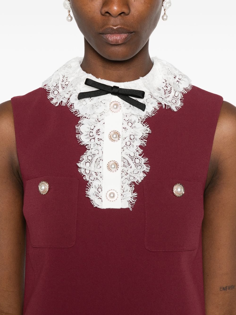 Self Portrait Women Lace Collar Mini Dress