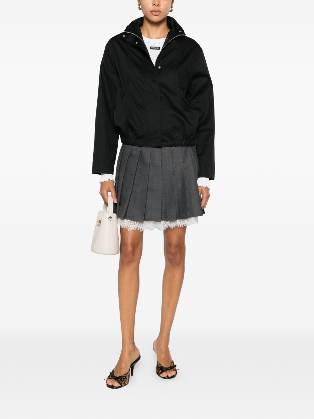 Self Portrait Women Wool Pleated Mini Skirt