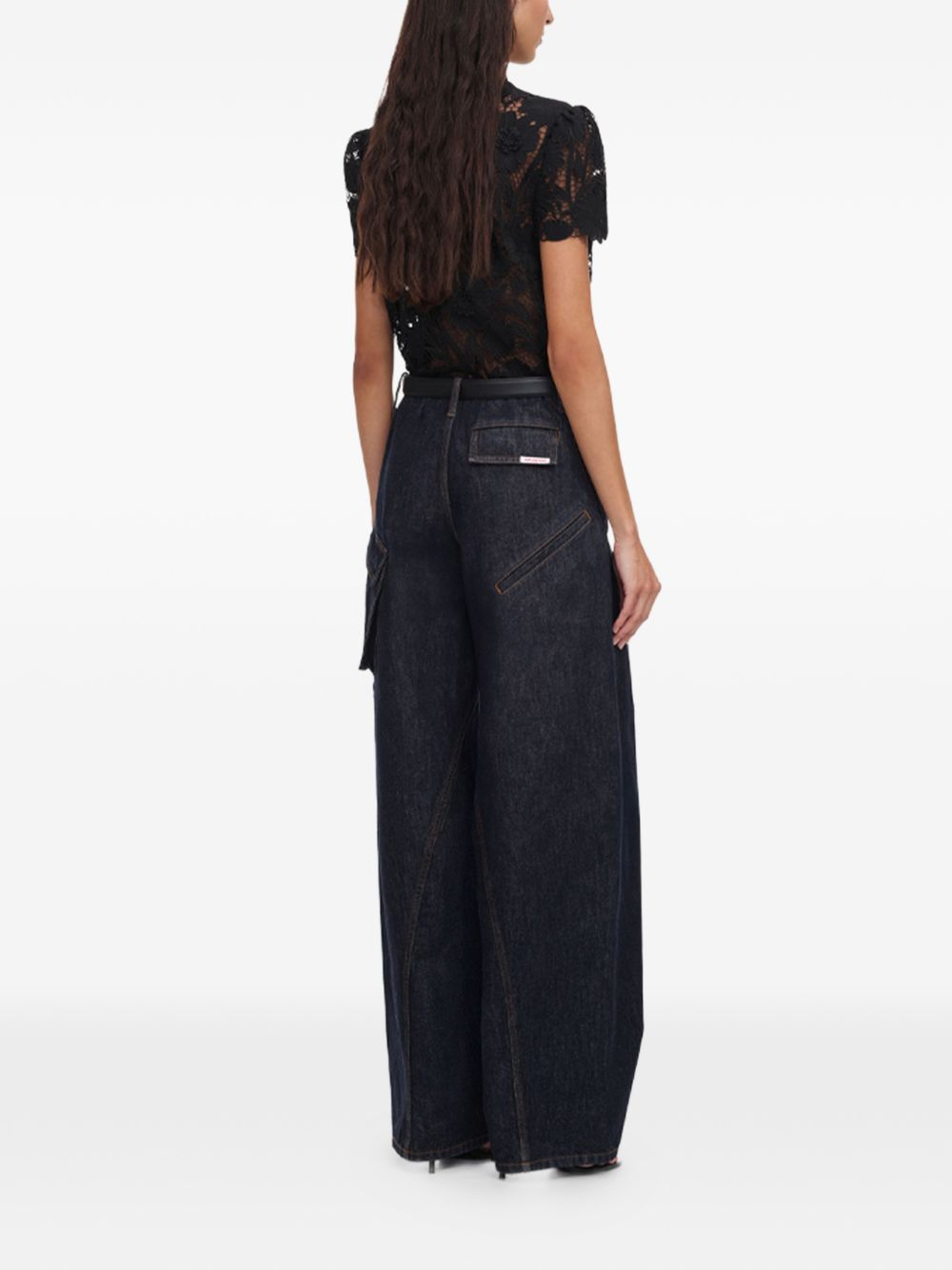Self Portrait Women Tie Neck Lace Top