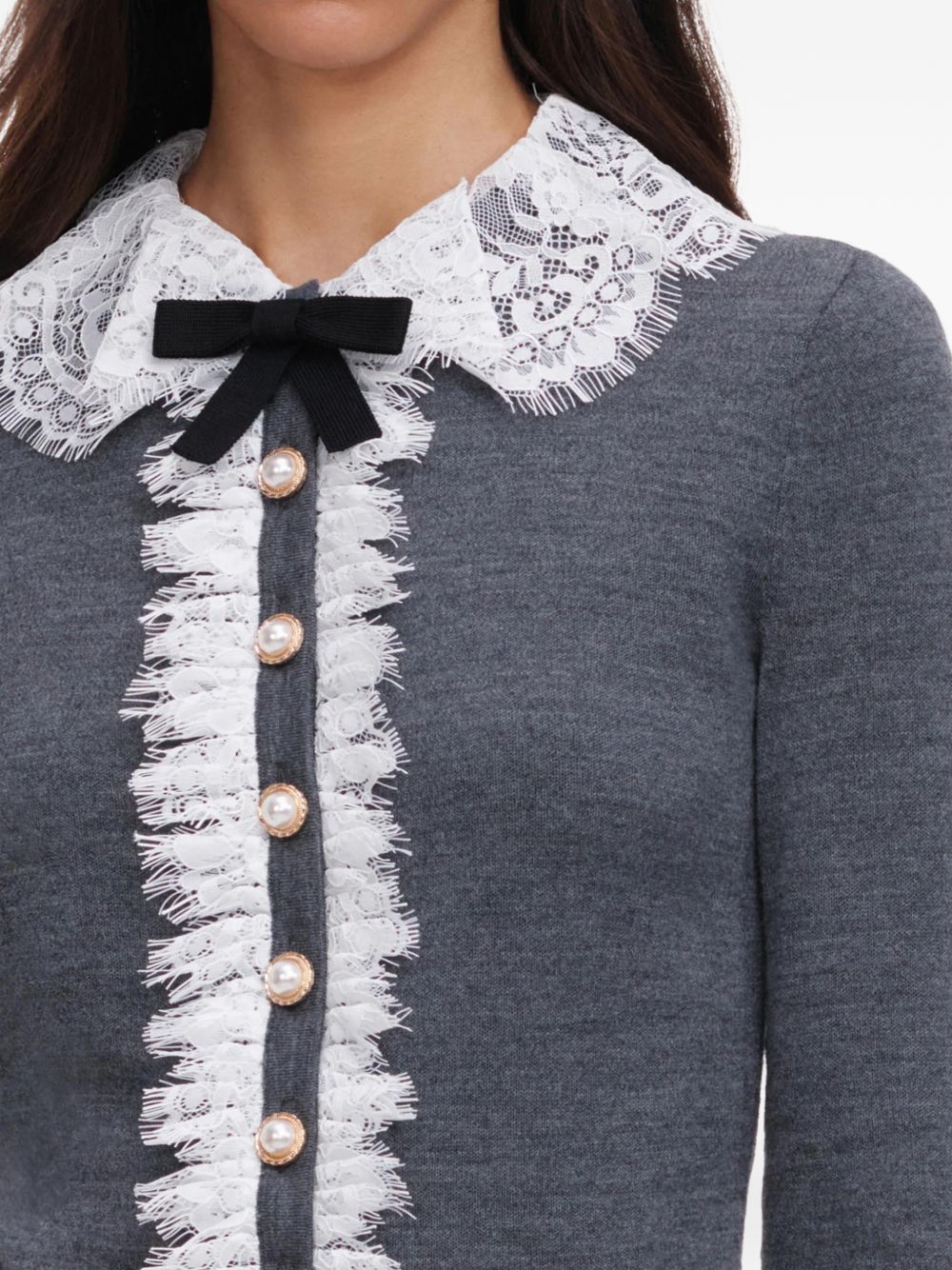 Self Portrait Women Lace Collar Cardigan