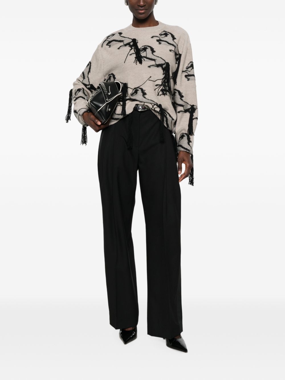Stella Mccartney Women Embroidered Horse Wool Jumper