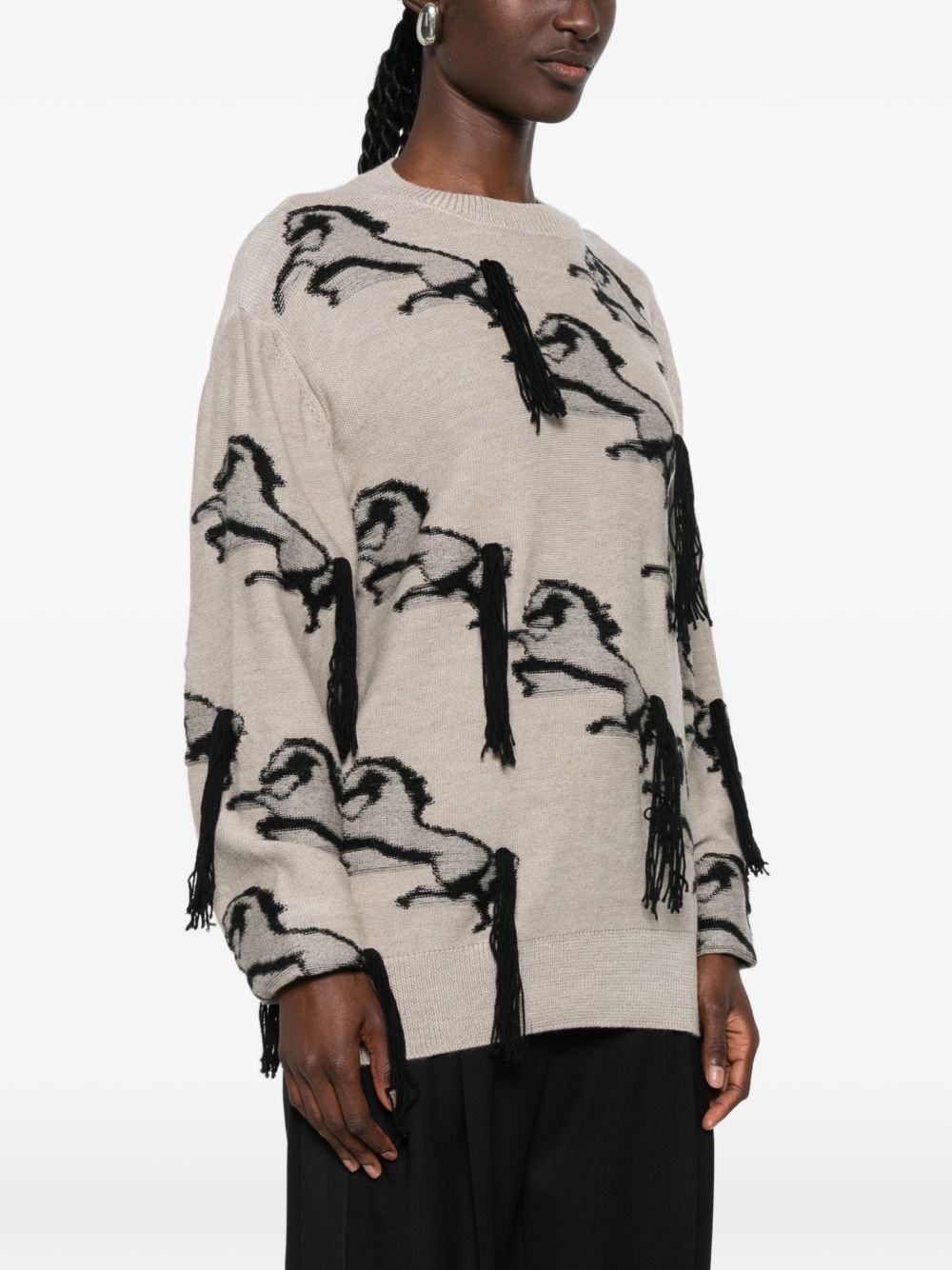 Stella Mccartney Women Embroidered Horse Wool Jumper