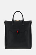 Thom Browne Men Zip Vertical Tote In Pebble Grain Leather