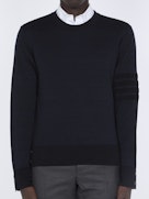 Thom Browne Men Ottoman Milano Stitch 4-Bar Bomber Pullover