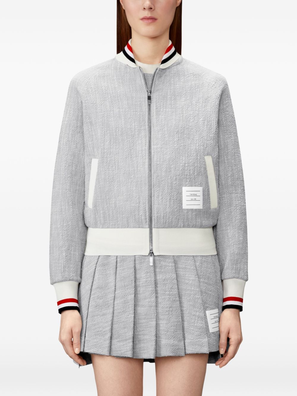 Thom Browne Women Rwb Cotton Bomber Jacket