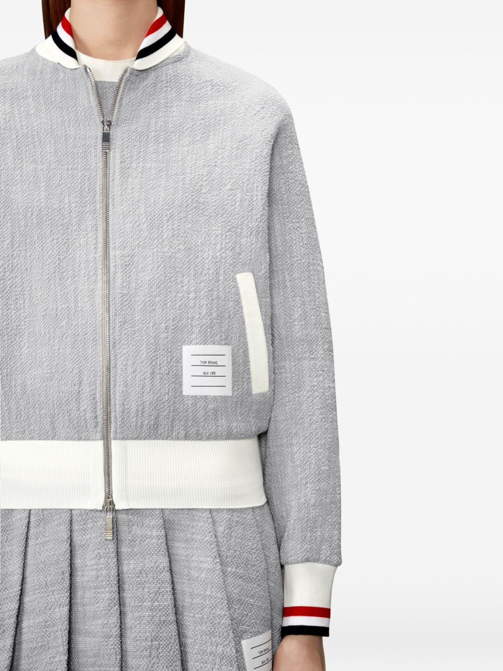 Thom Browne Women Rwb Cotton Bomber Jacket