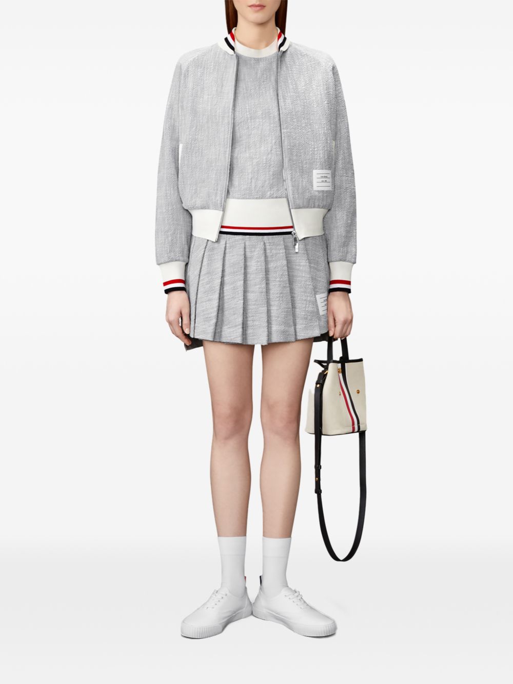 Thom Browne Women Rwb Cotton Bomber Jacket