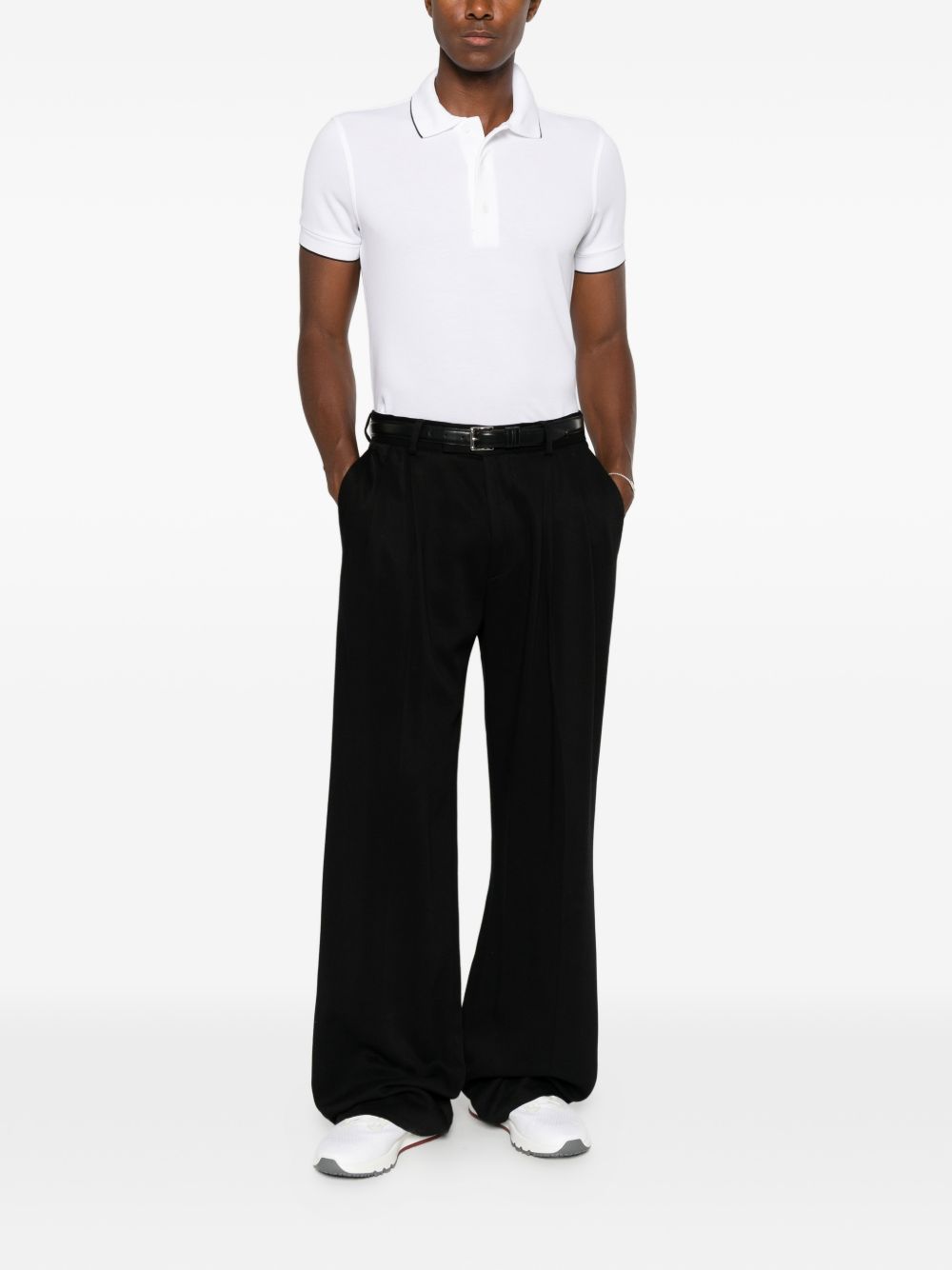 Tom Ford Men Piquet Cotton Polo Shirt