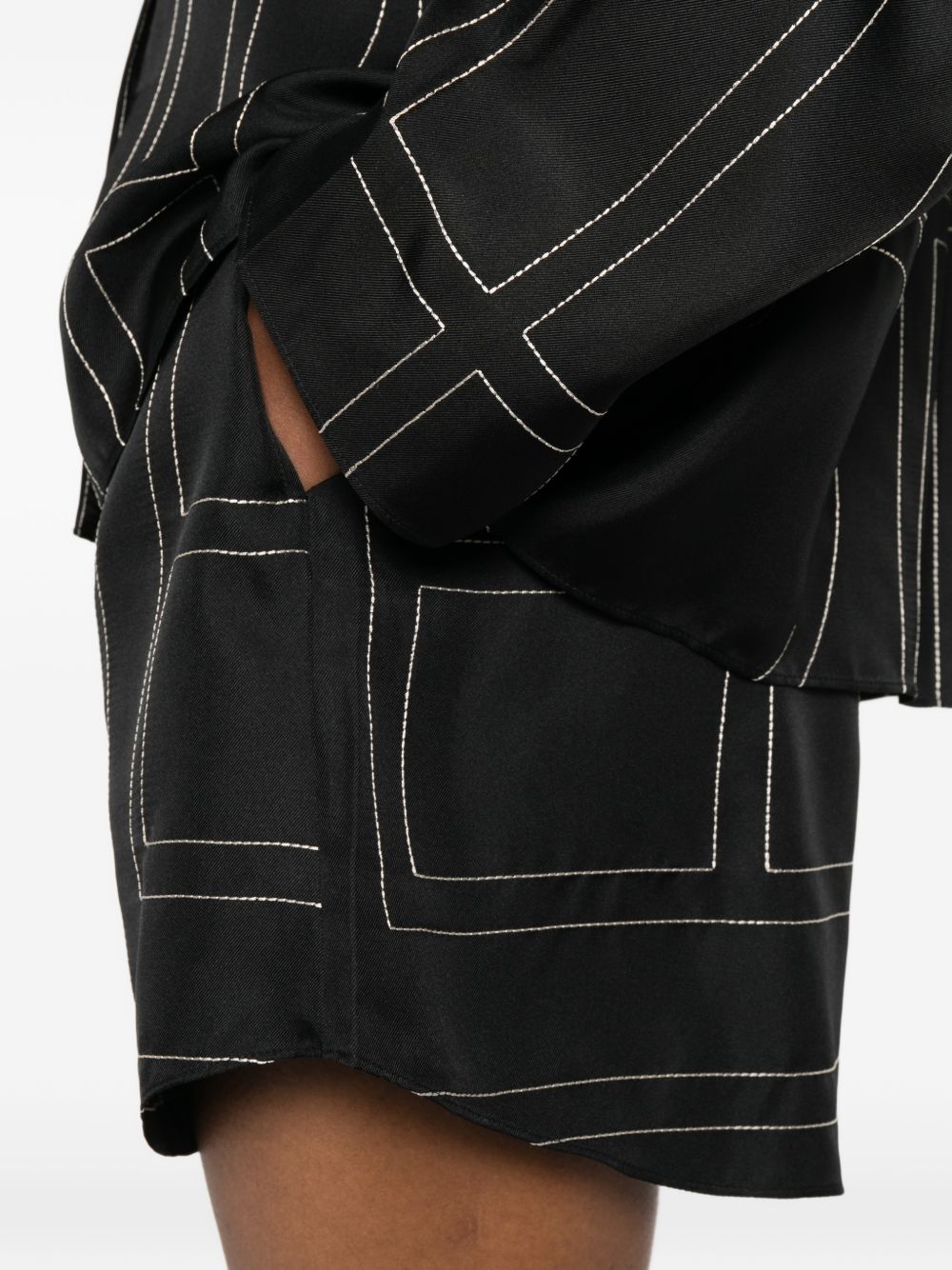 Toteme Women Monogram Silk Pajama Shorts